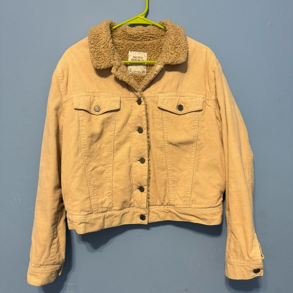 Cream button down corduroy jacket - Picture 1 of 4